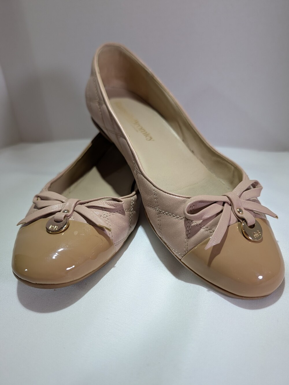 Russell & Bromley Women’s Ballet Flats Nude Blush Toe Bow Detail Size 9